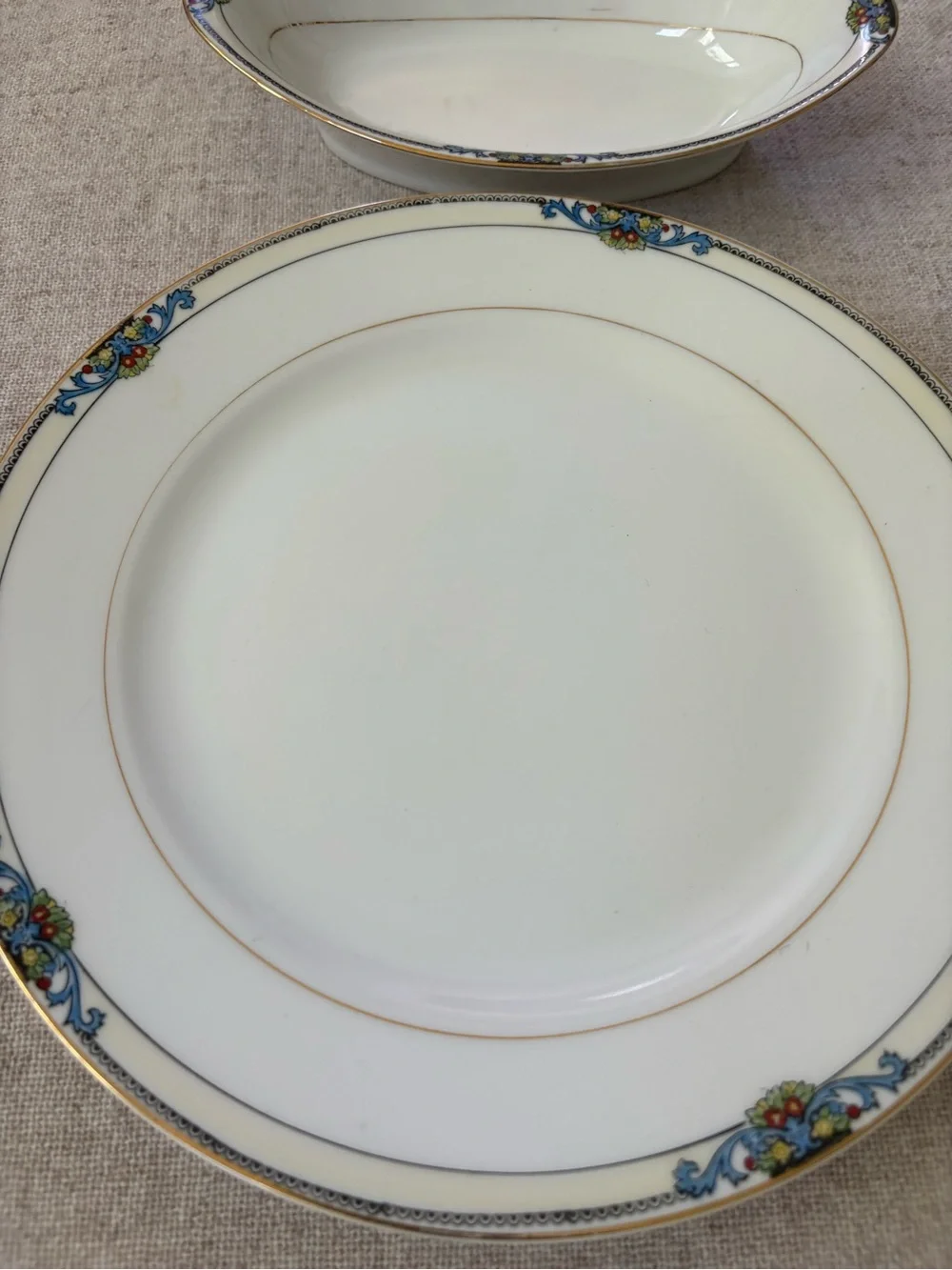 3 PC Noritake Floral Trim White Porcelain Dishes.
